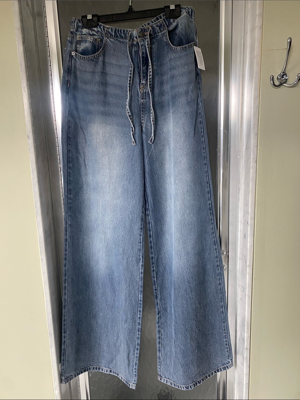 Splendid Light Blue Wide-Leg Drawstring Jeans - Picture 2 of 7